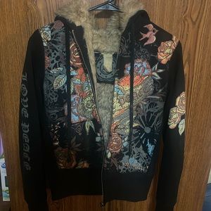 Fur Lined Zip-up Hoodie